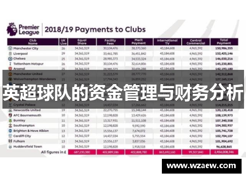 英超球队的资金管理与财务分析